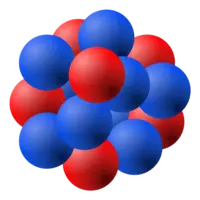 an image of how an atomic nucleus is often dipicted